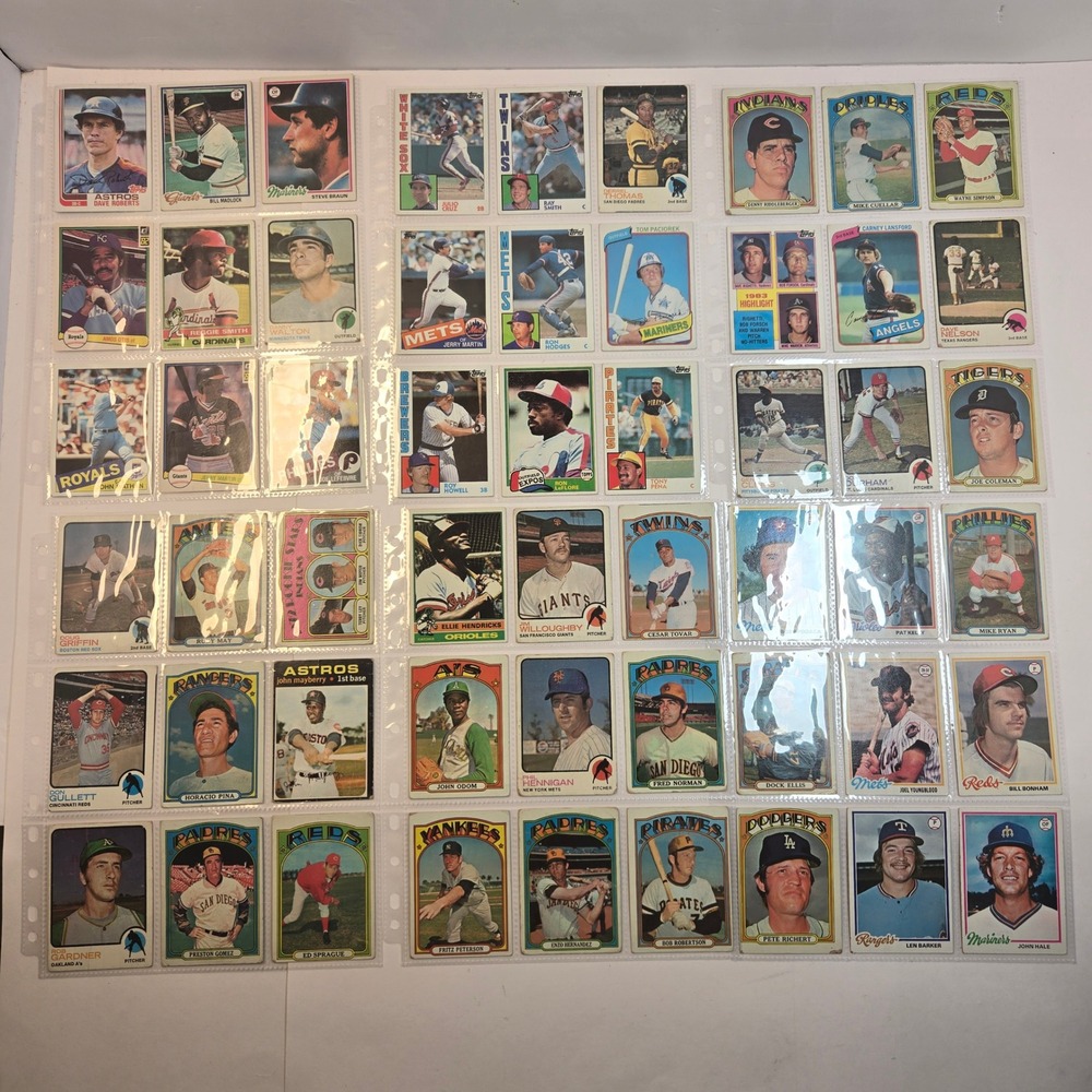 Vintage Baseball Card Lot Topps Donruss Fleer 1970s-90s Craig Biggio Pete Rose